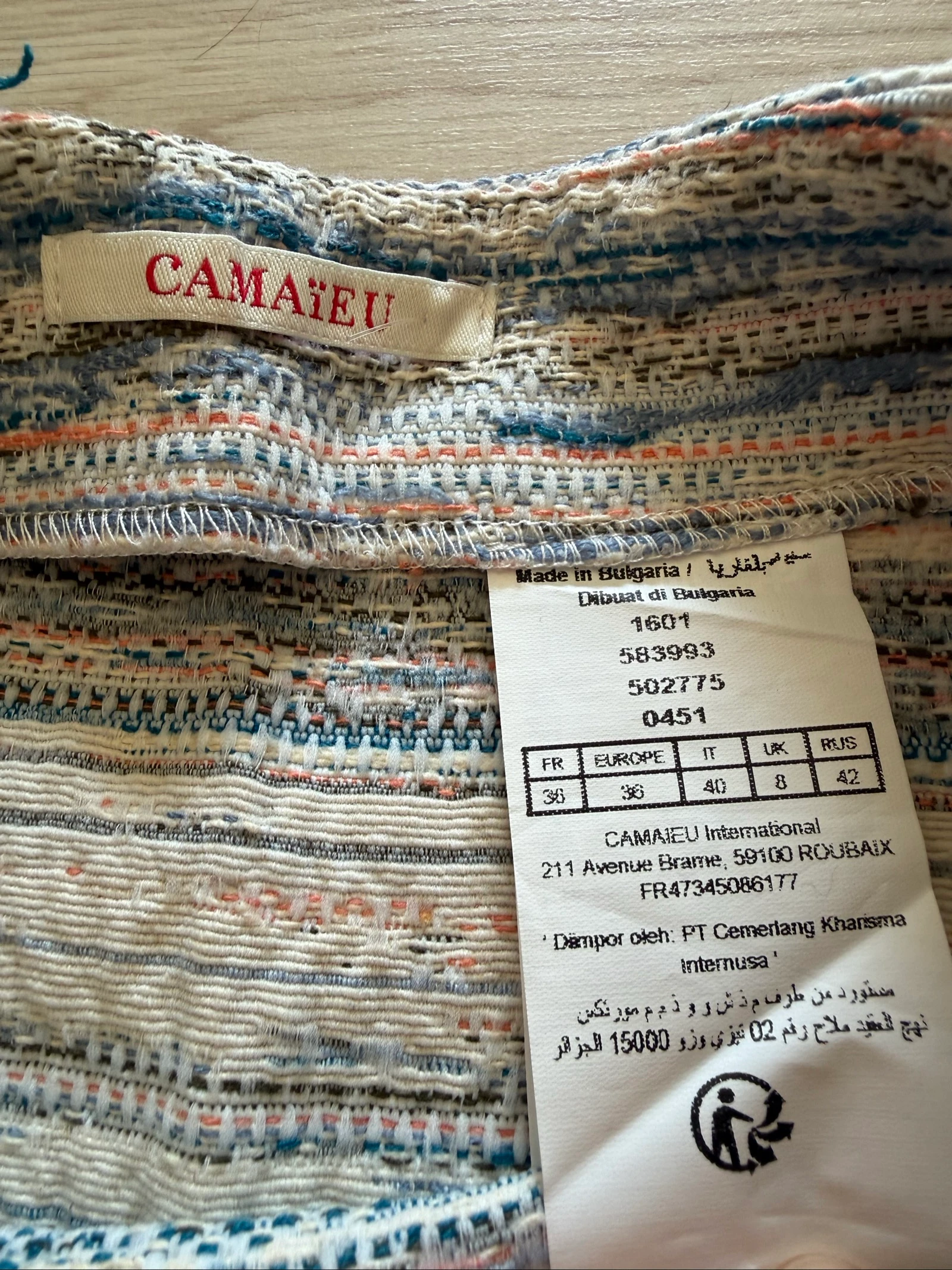 Mini saia de malha multicolorida Camaïeu tamanho 36 P – photo 5